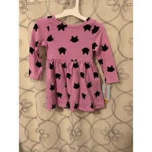 NEW Purple Cat & Jack Kitty Cat Dress Long Sleeve‎ With Bloomers Size 18 Months